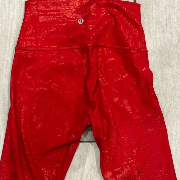 Lululemon limited edition red foil word bottoms - Picture 7 of 8
